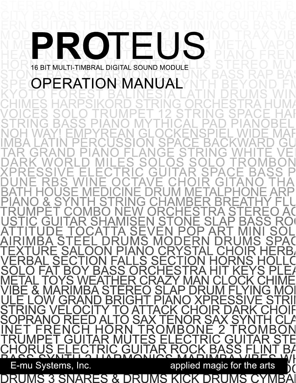 emu proteus owners manual