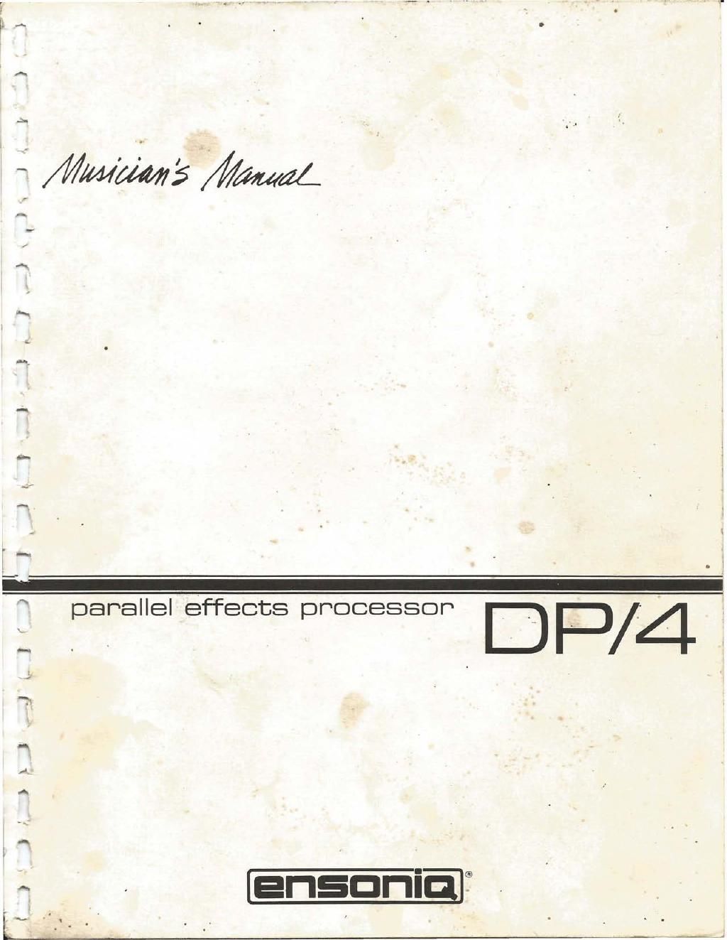 ensoniq dp4 musicians manual