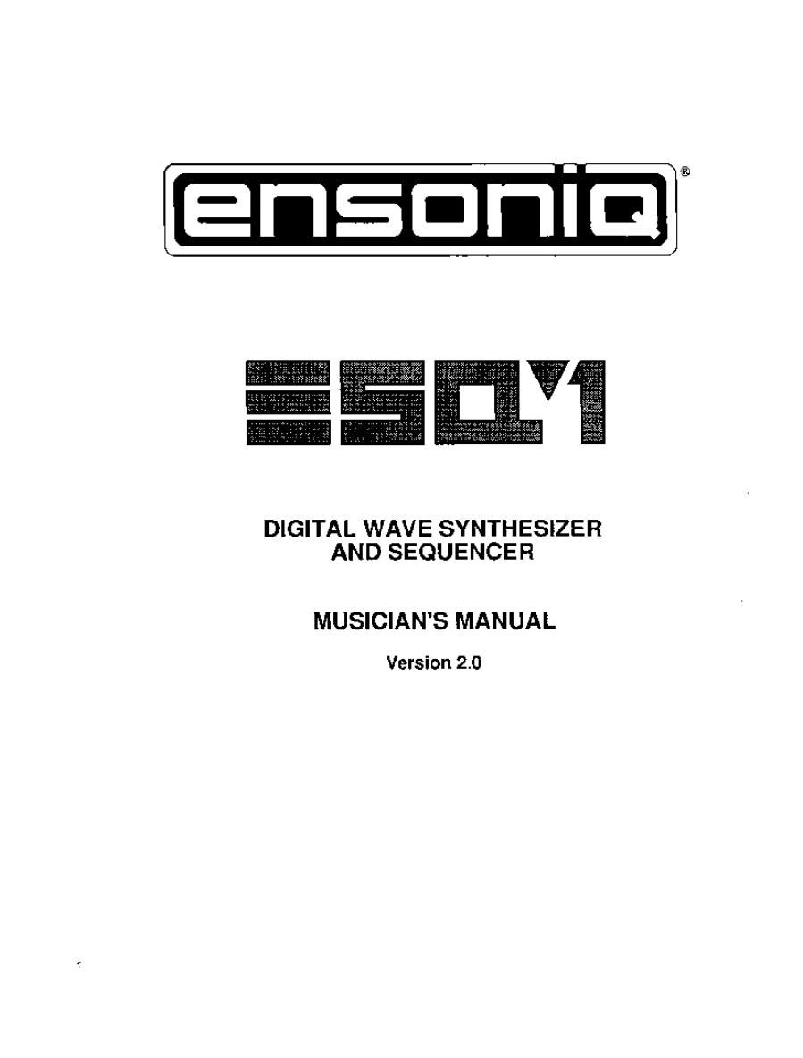 ensoniq esq 1 musician manual