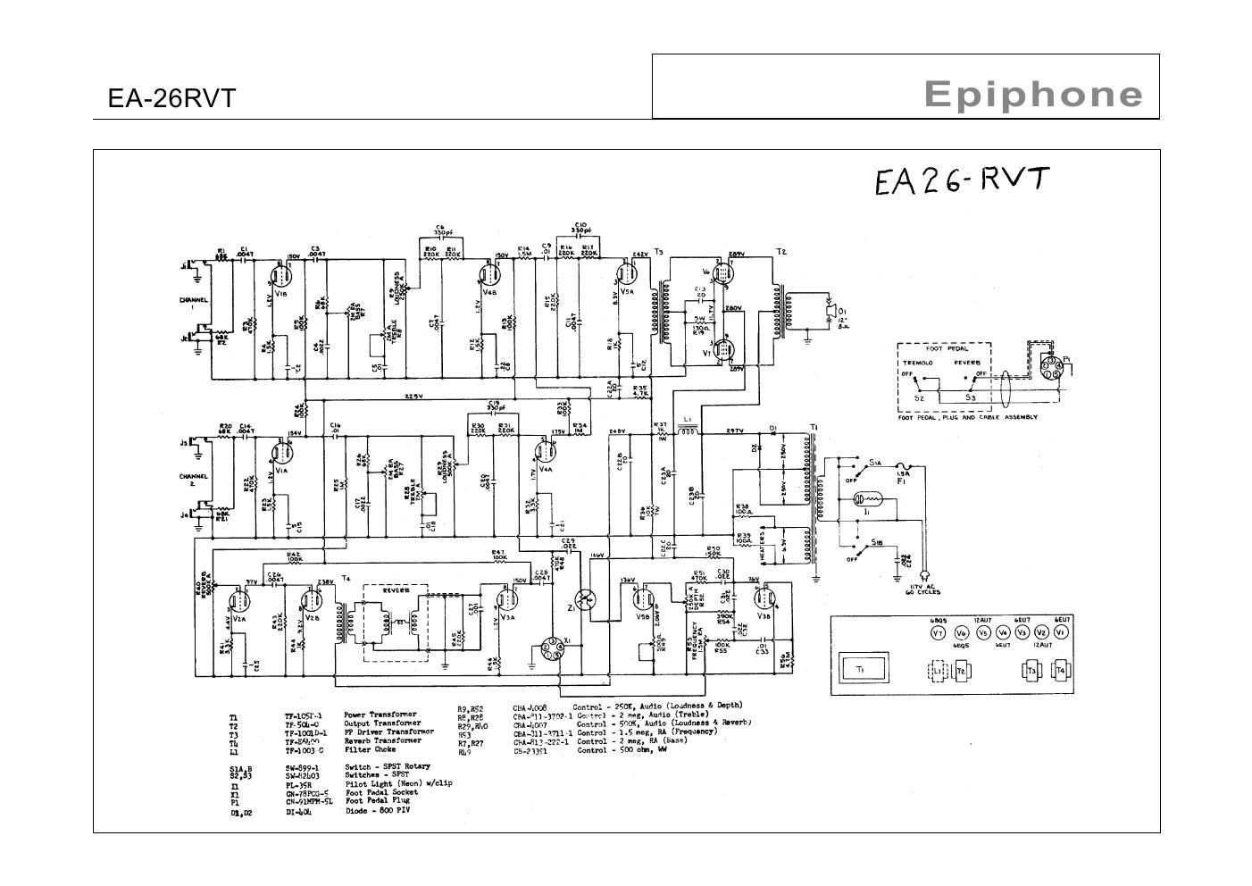 epiphone ea 26rvt electra