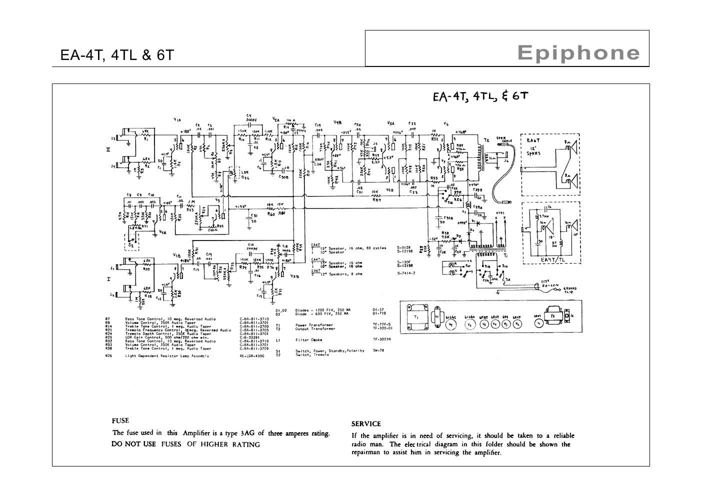 epiphone ea 4t 4tl 6t emperor