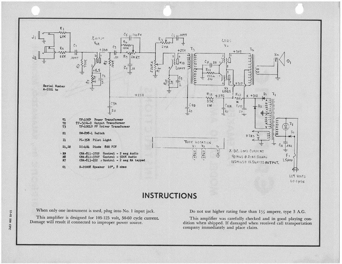 epiphone ea 50 pacemaker 12 65 schematic