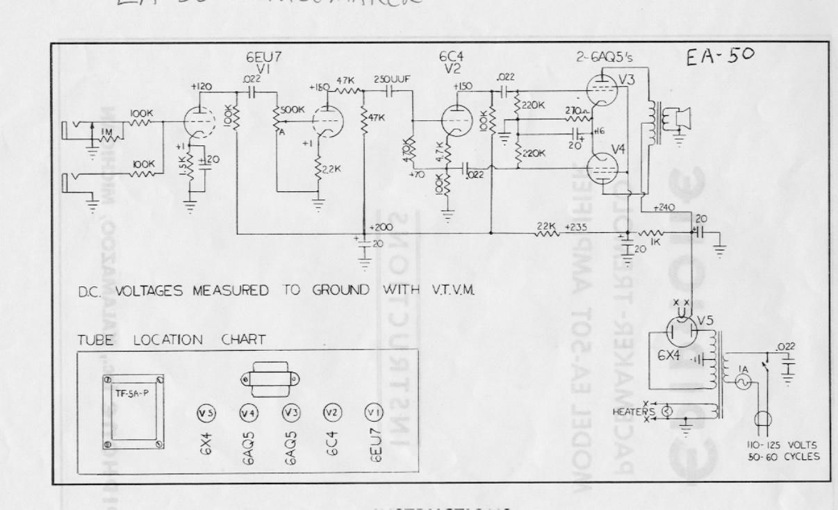 epiphone ea 50 pacemaker schematic