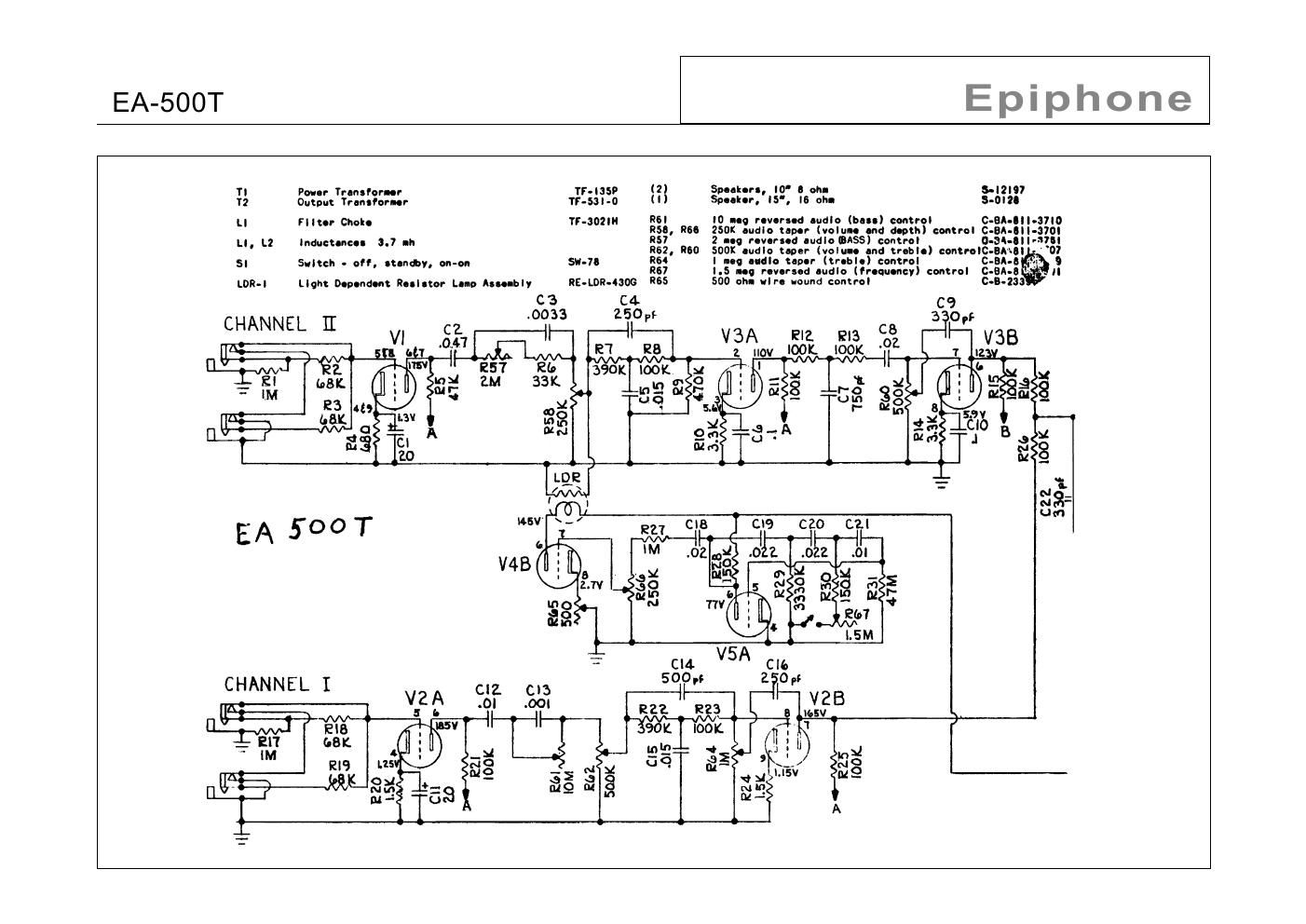 epiphone ea 500t