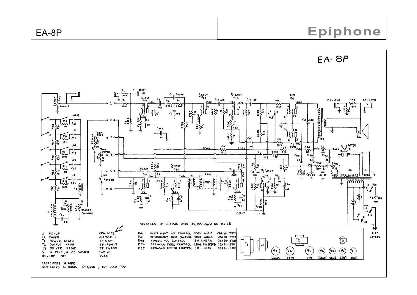 epiphone ea 8p the professional schematic