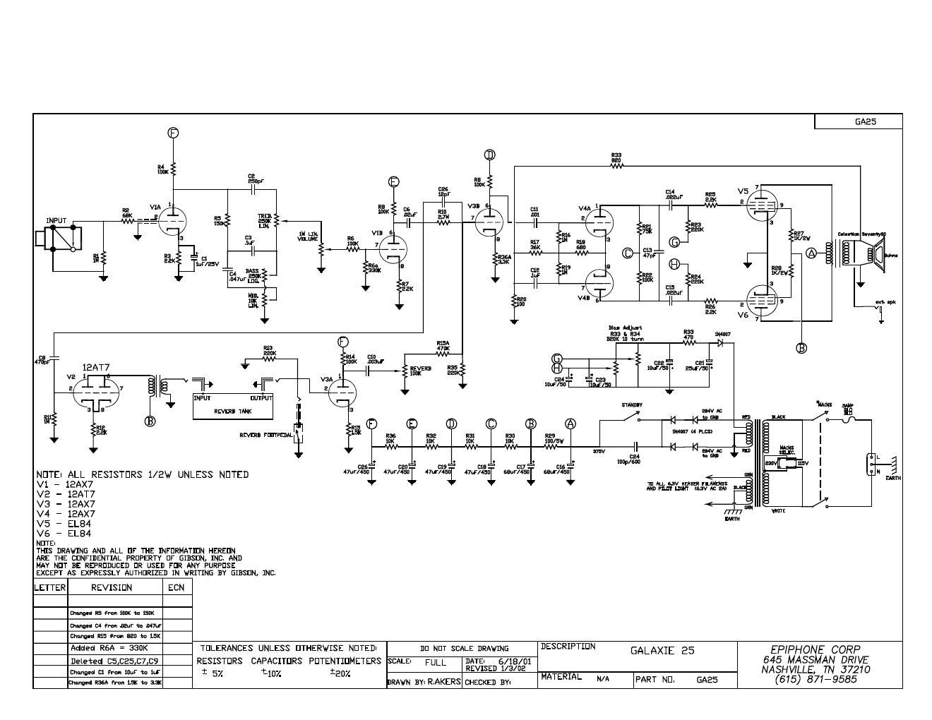 epiphone galaxie 25 schematic