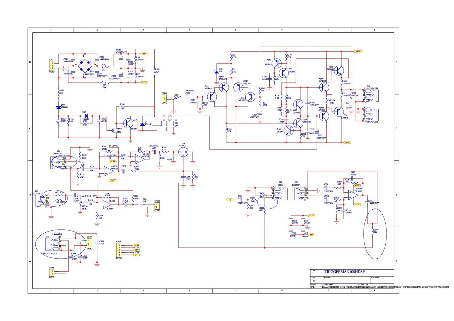 epiphone triggerman 100dsp power amp schematic