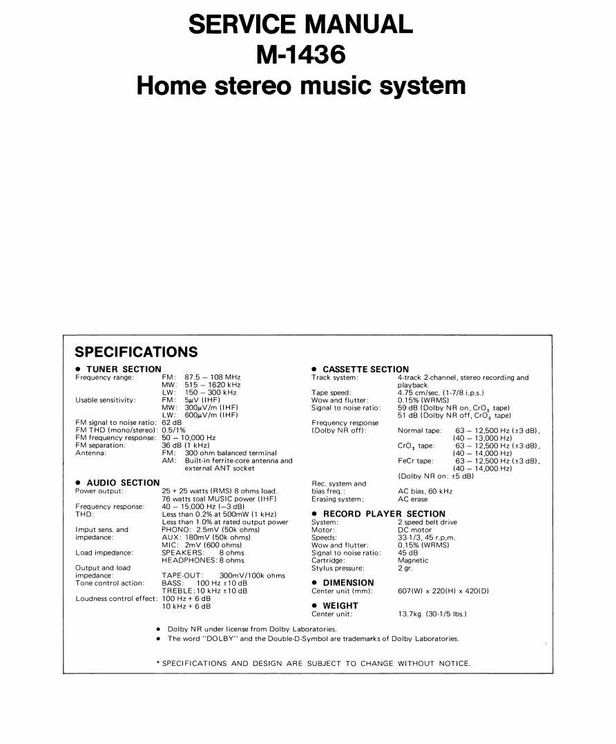 expert m 1436 home stereo music system