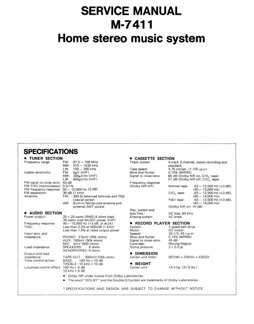 expert m 7411 home stereo music system