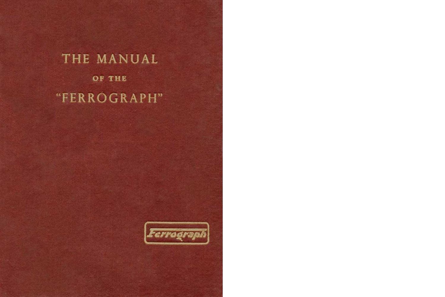 Ferrograph 2 A NH Owners Manual