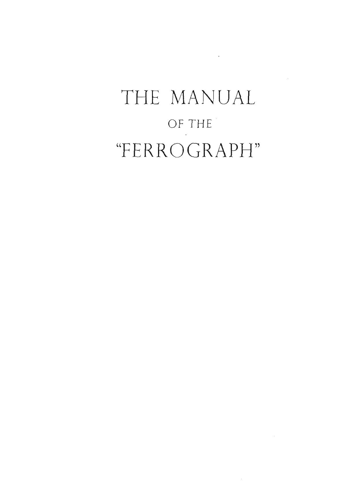 Ferrograph 4 S CON Owners Manual