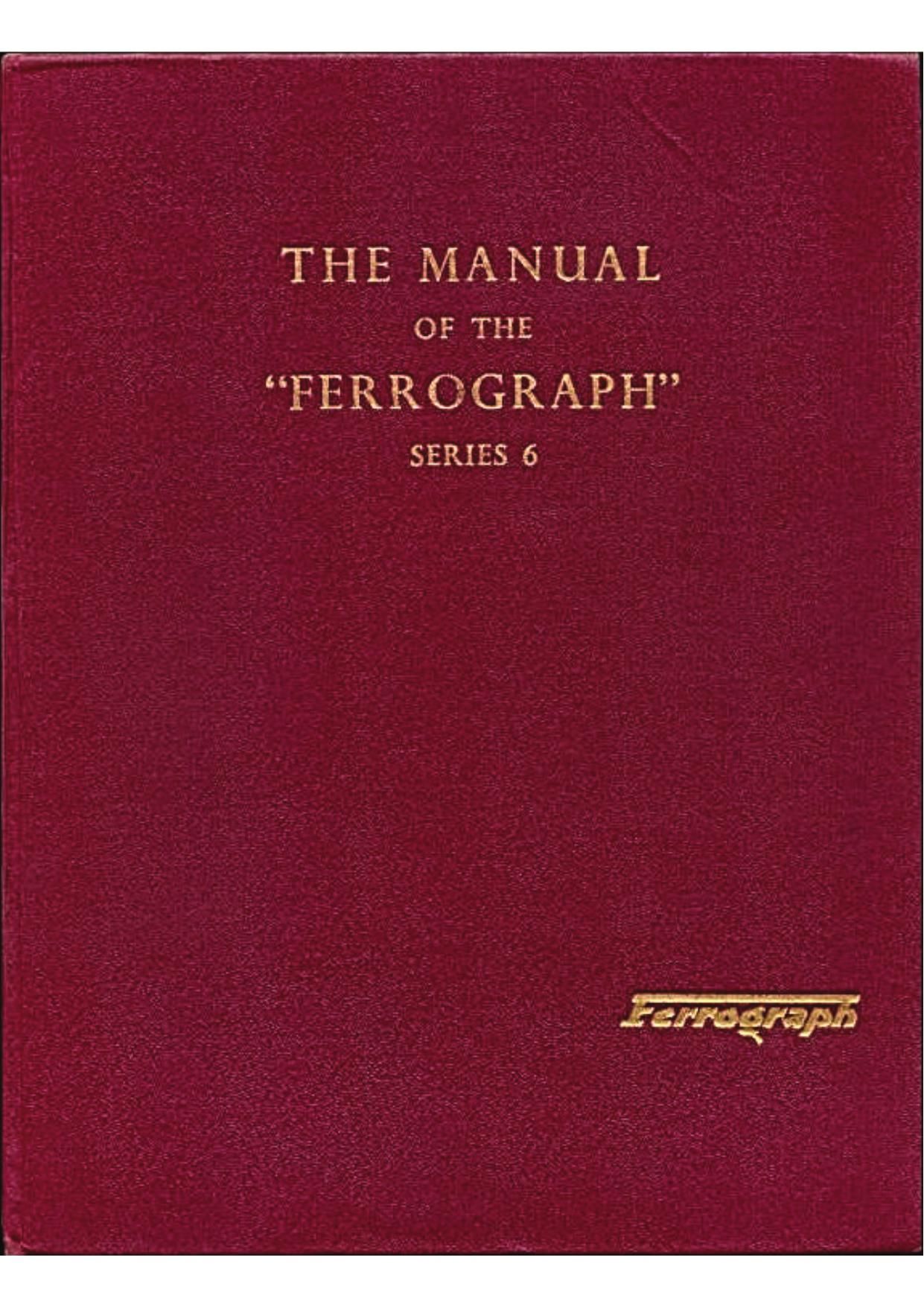 Ferrograph 632 Service Manual