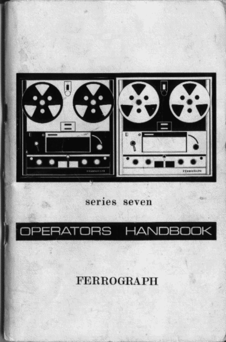 Ferrograph 702 Service Manual
