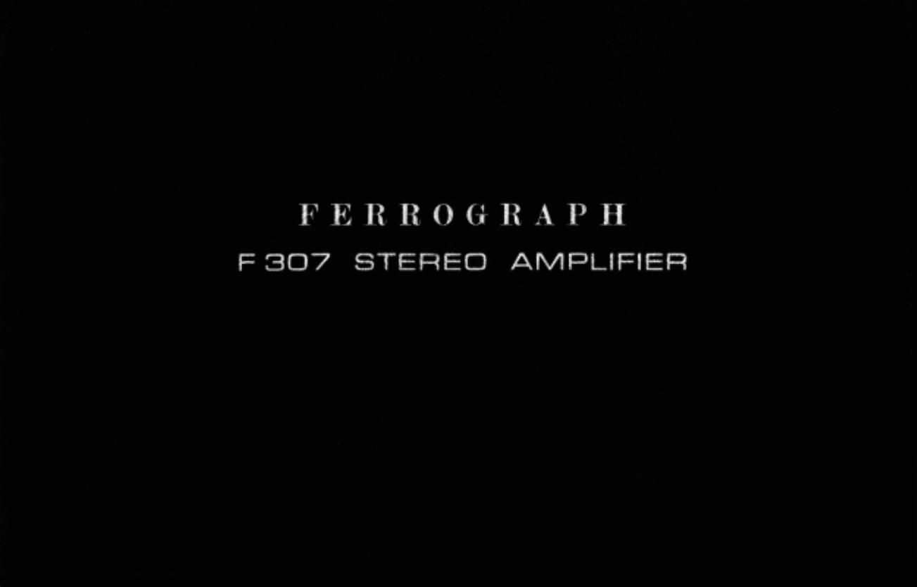 Ferrograph F 307 Owners Manual