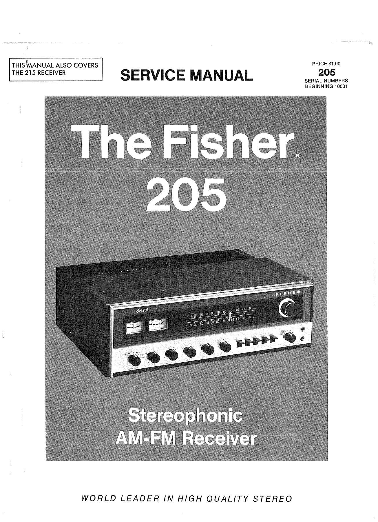 Fisher 205 Service Manual