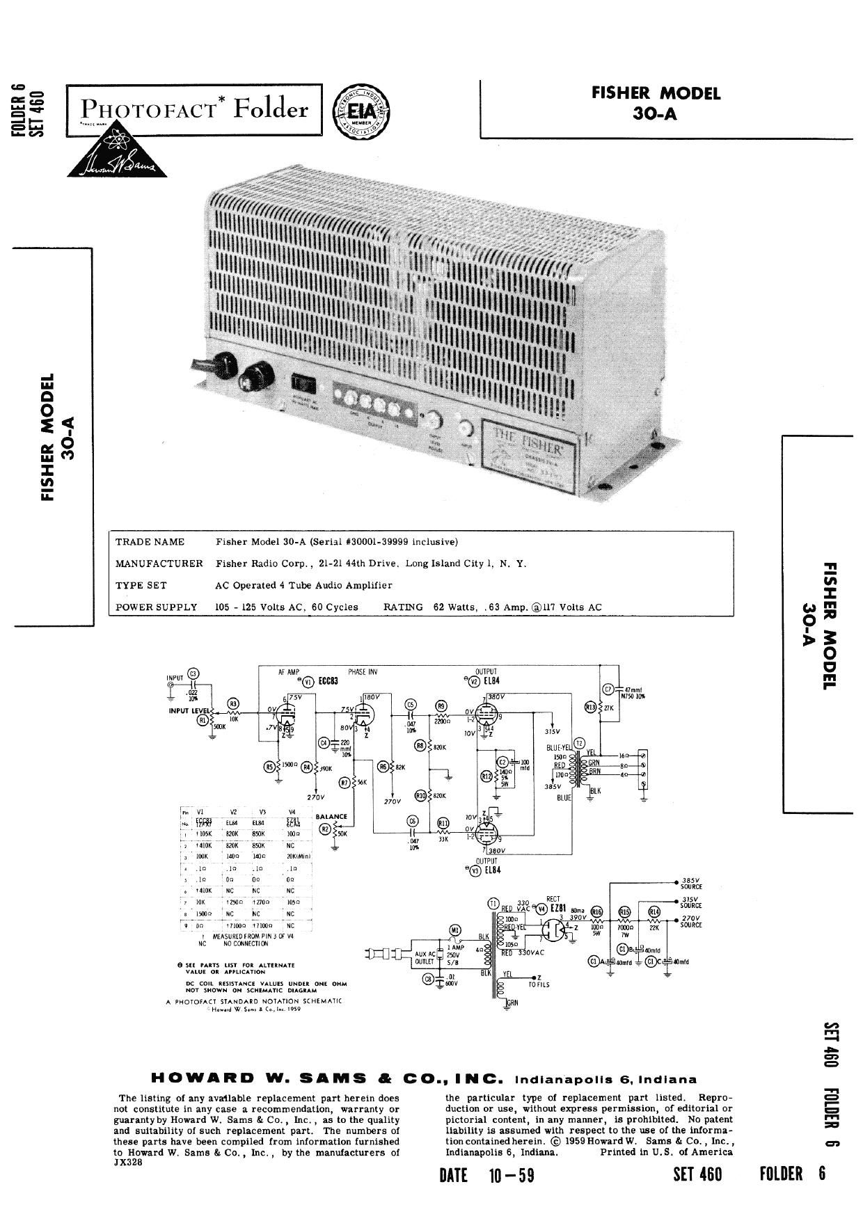 Fisher 30 A Service Manual