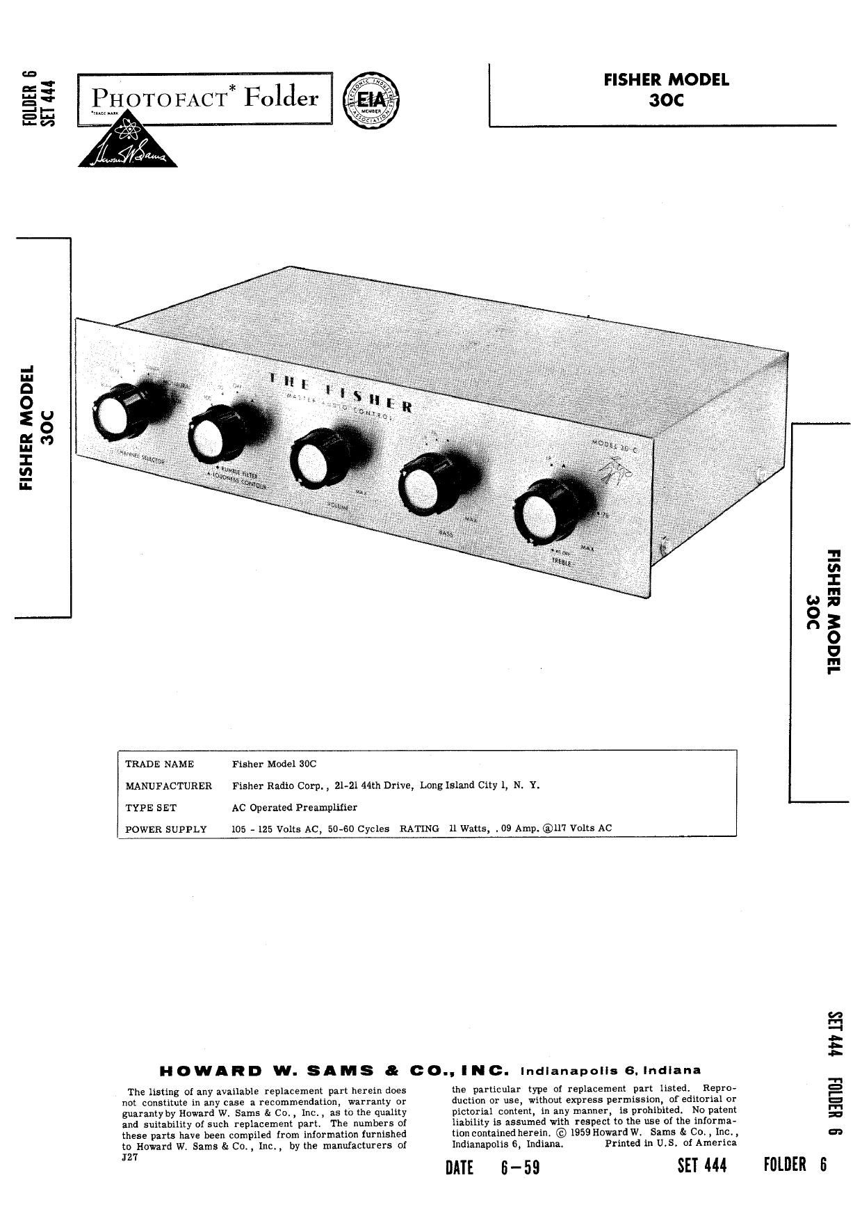 Fisher 30 C Service Manual