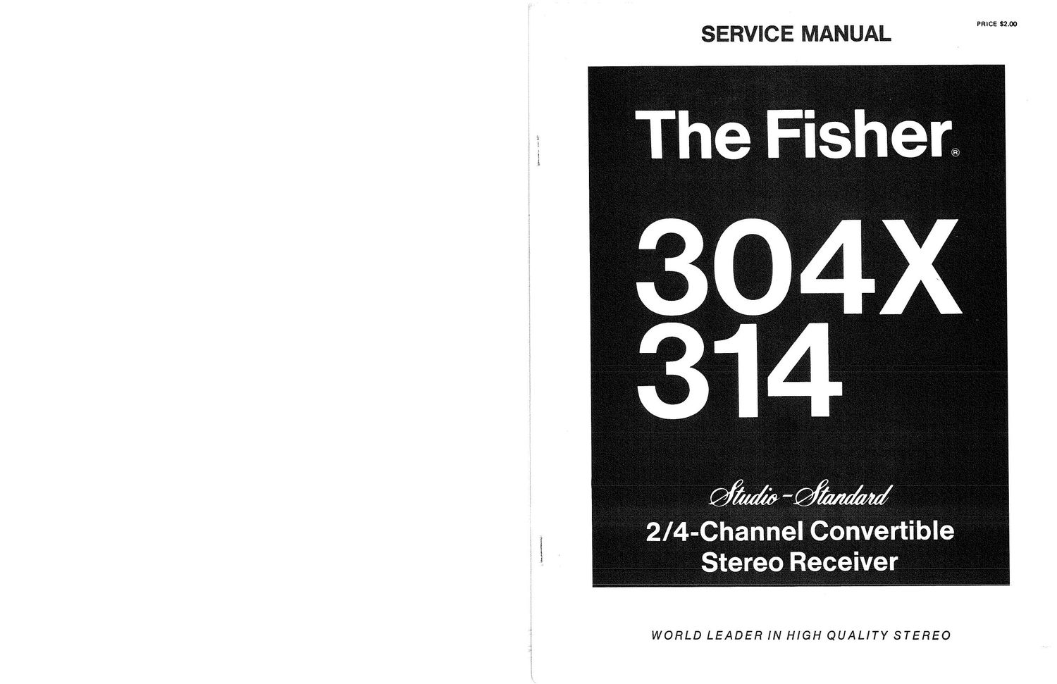 Fisher 304 X 314 Service Manual