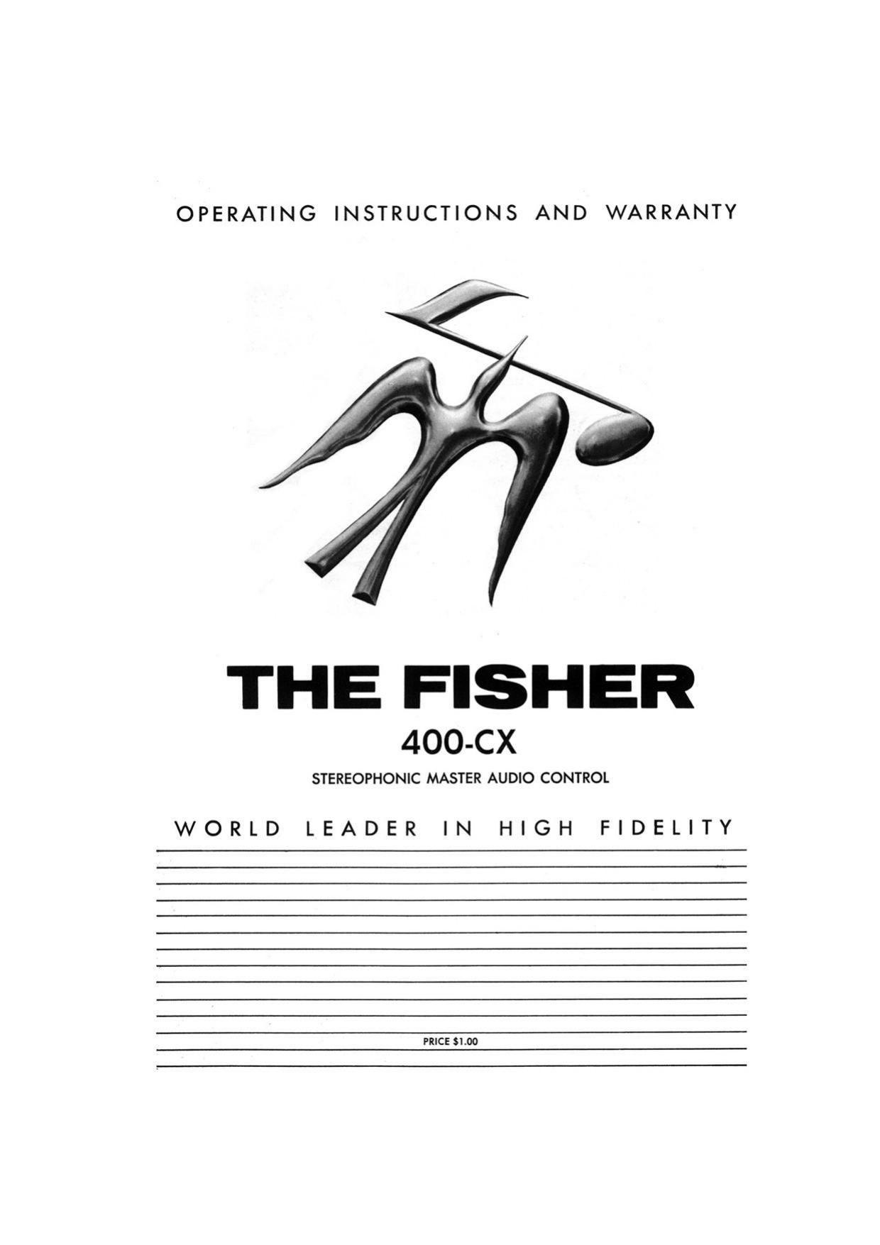 Fisher 400 CX Owners Manual