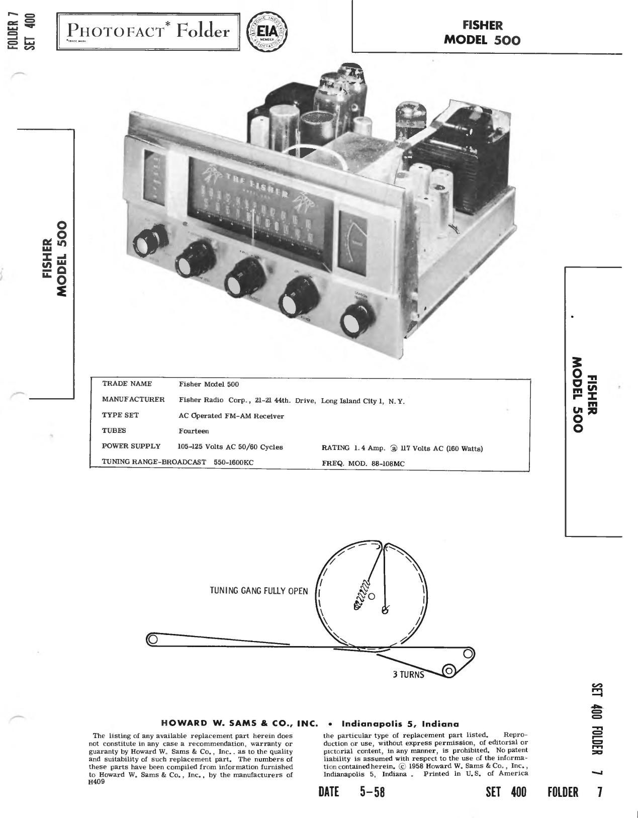Fisher 500 Service Manual