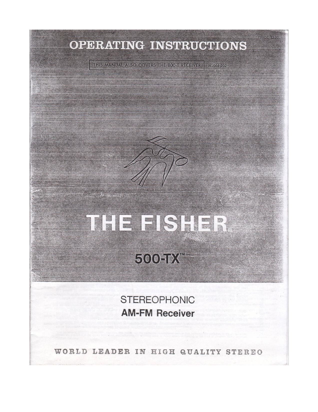 Fisher 500 TX 800 T Owners Manual