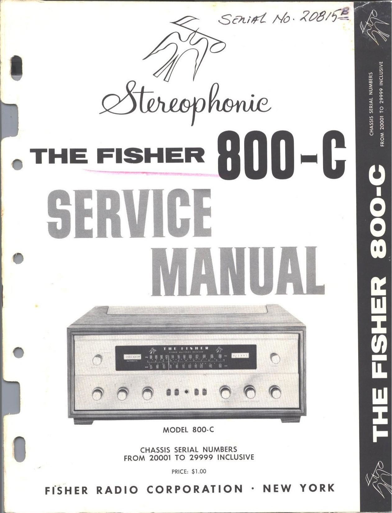 Fisher 800 C Service Manual 20001 29999