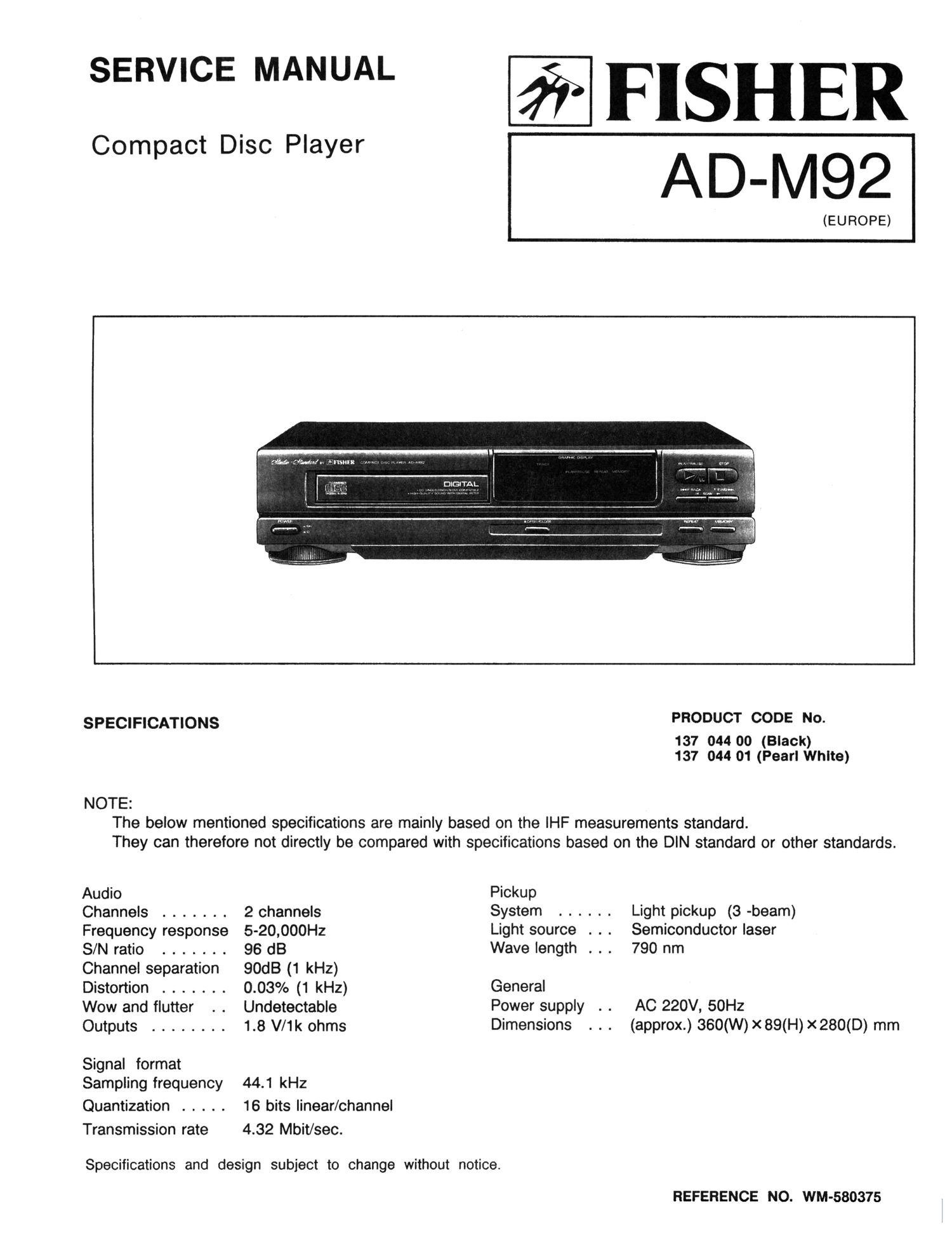 Fisher AD M92 Schematic