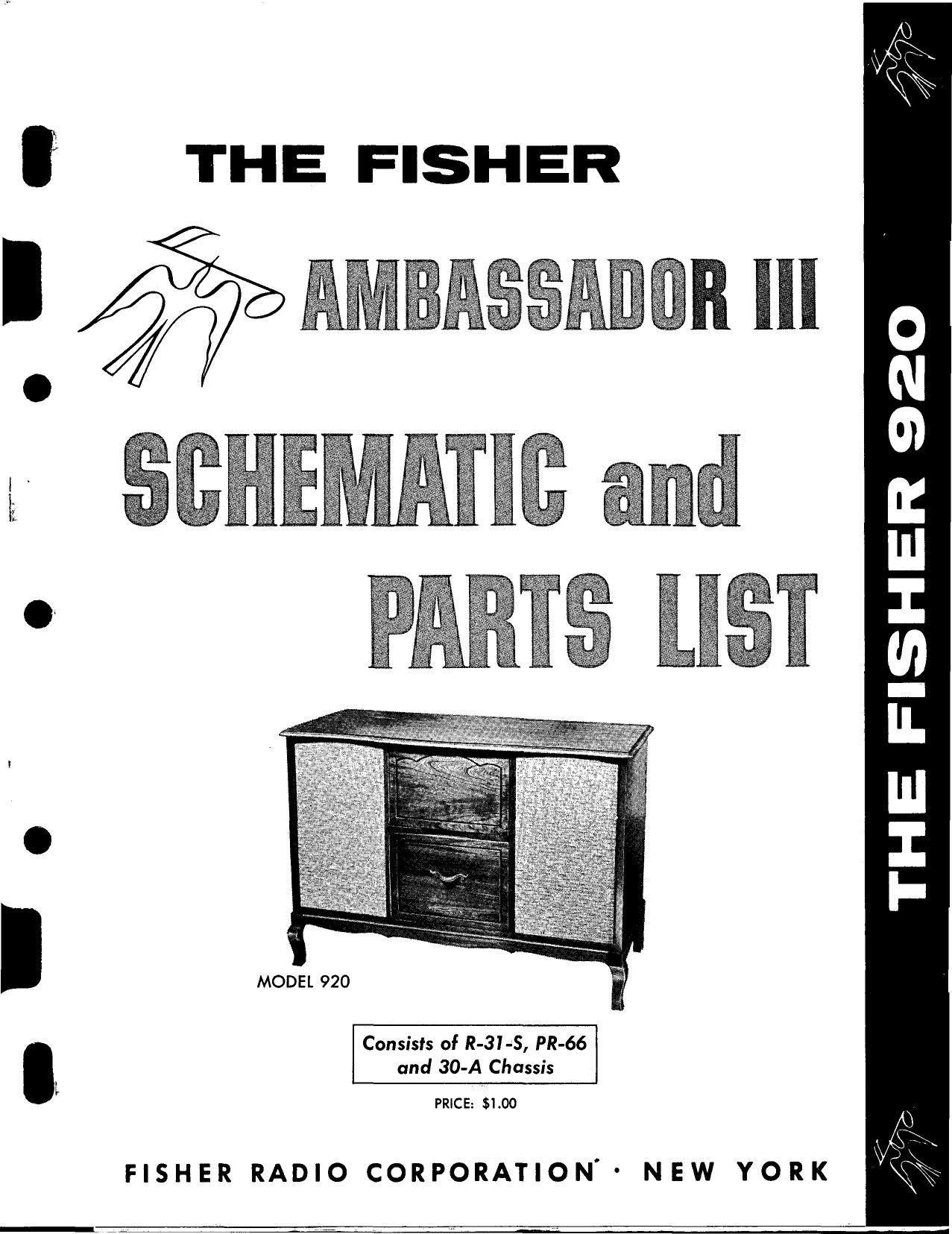 Fisher AMBASSADOR 3 A 920 Service Manual