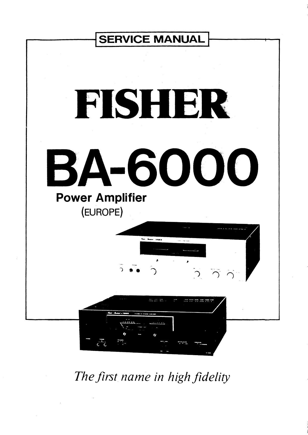 Fisher BA 6000 Service Manual