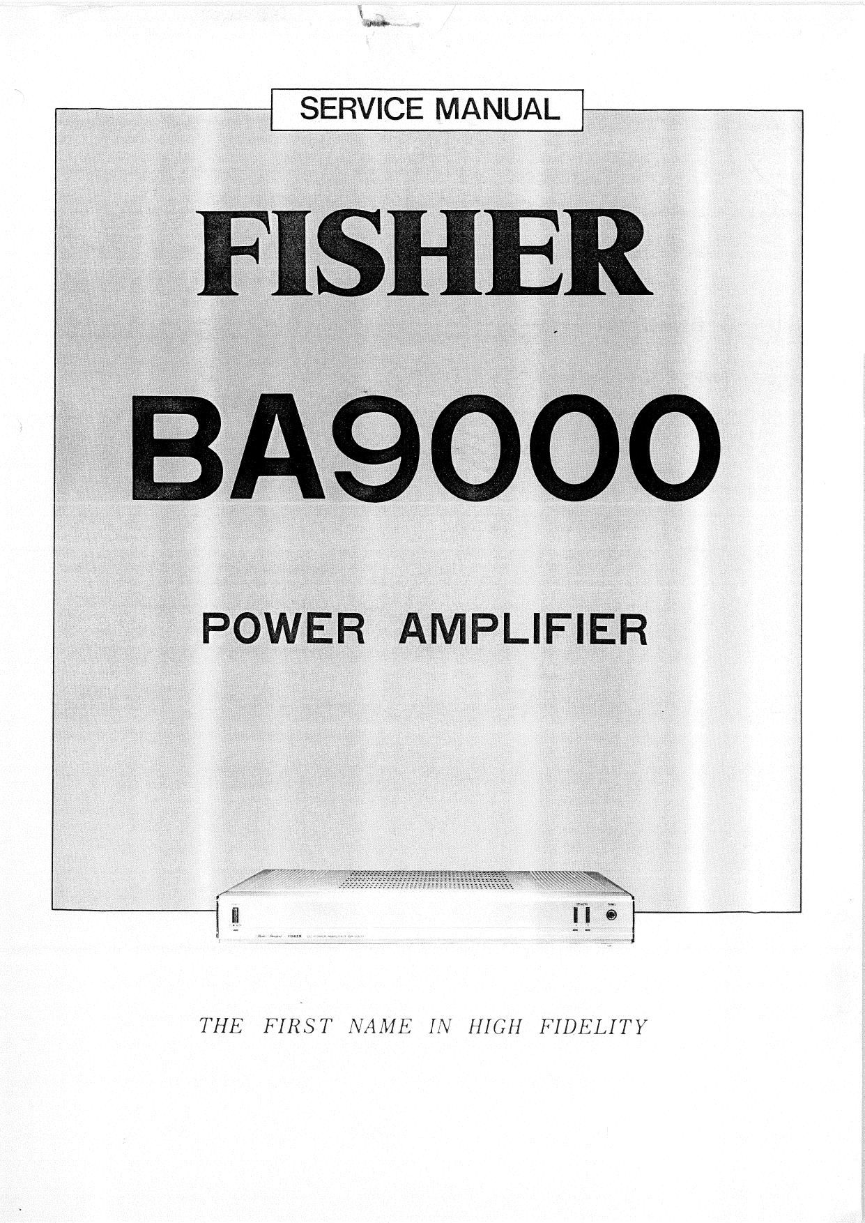 Fisher BA 9000 Service Manual