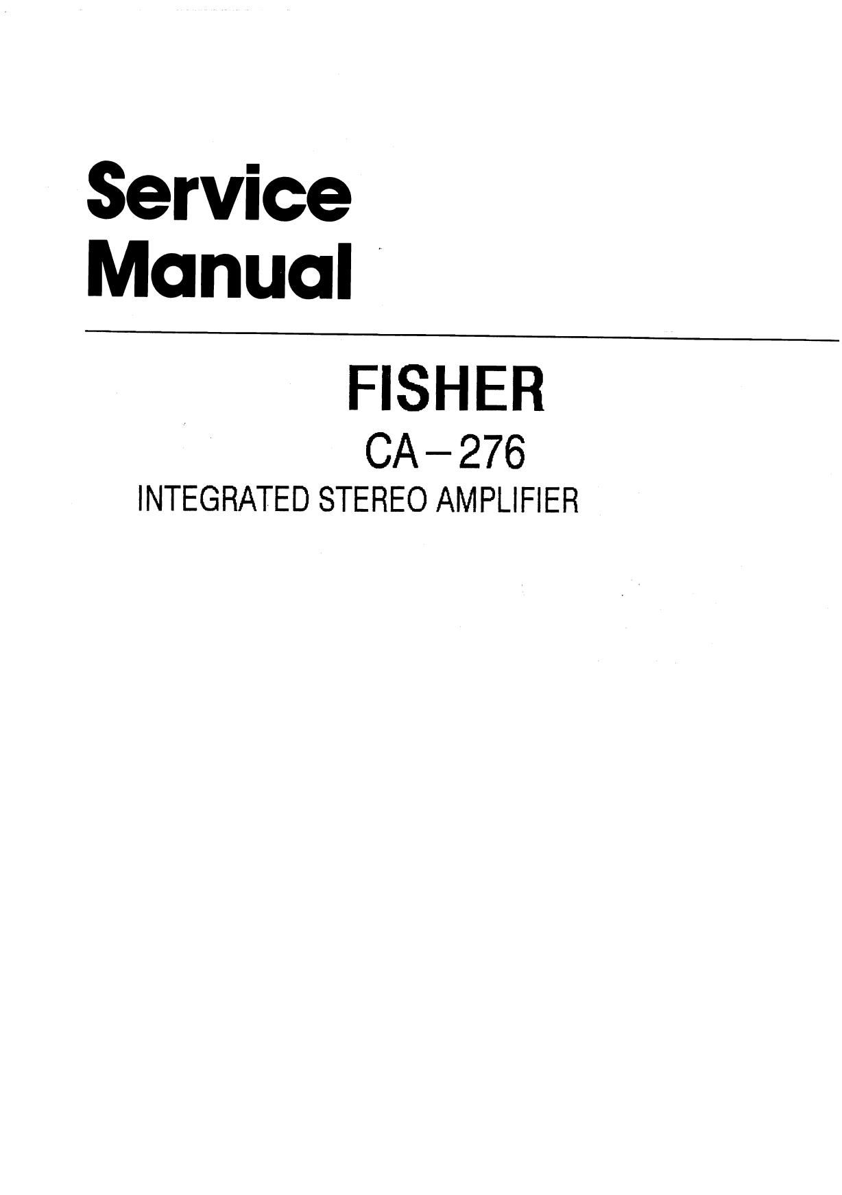 Fisher CA 276 Service Manual