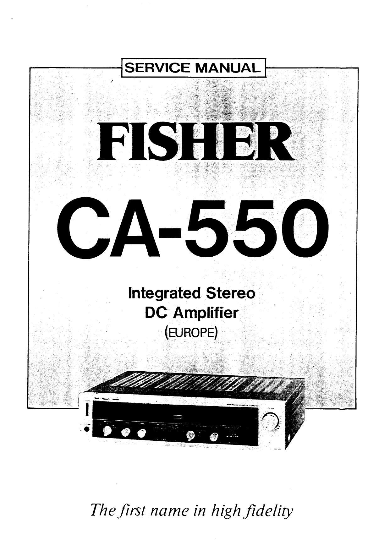 Fisher CA 550 Service Manual