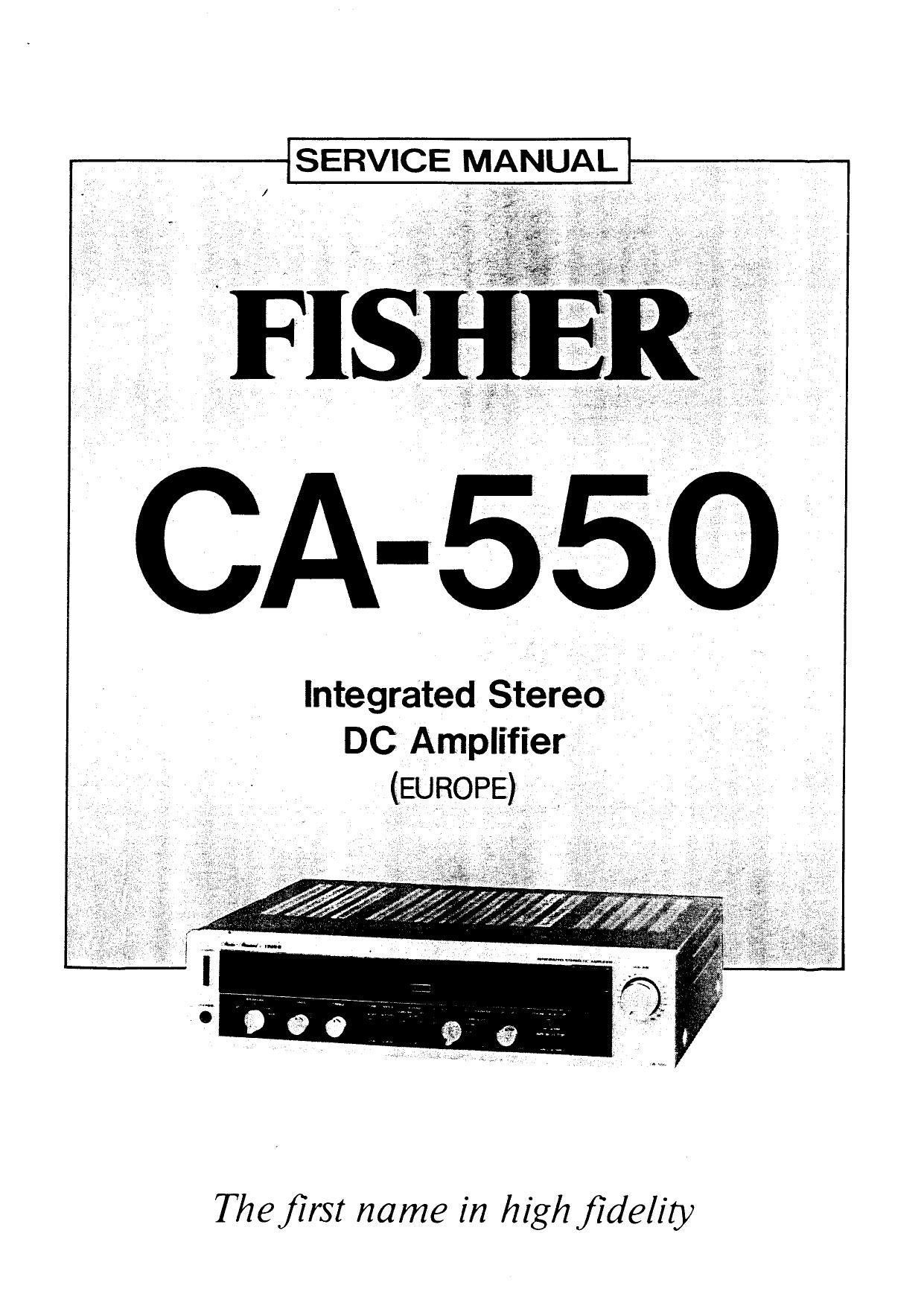 Fisher CA 550 Service Manual