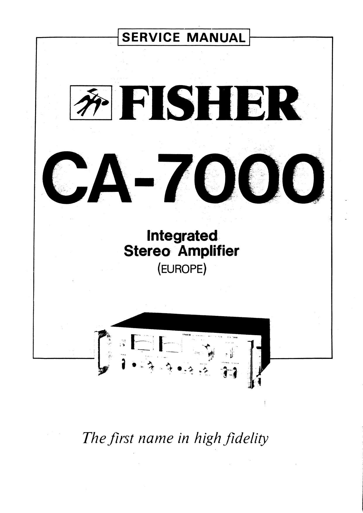 Fisher CA 7000 Service Manual