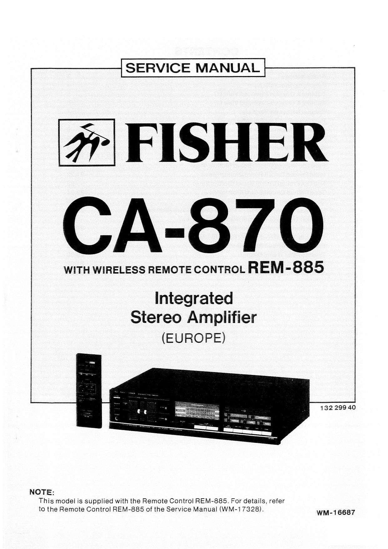Fisher CA 870 Service Manual
