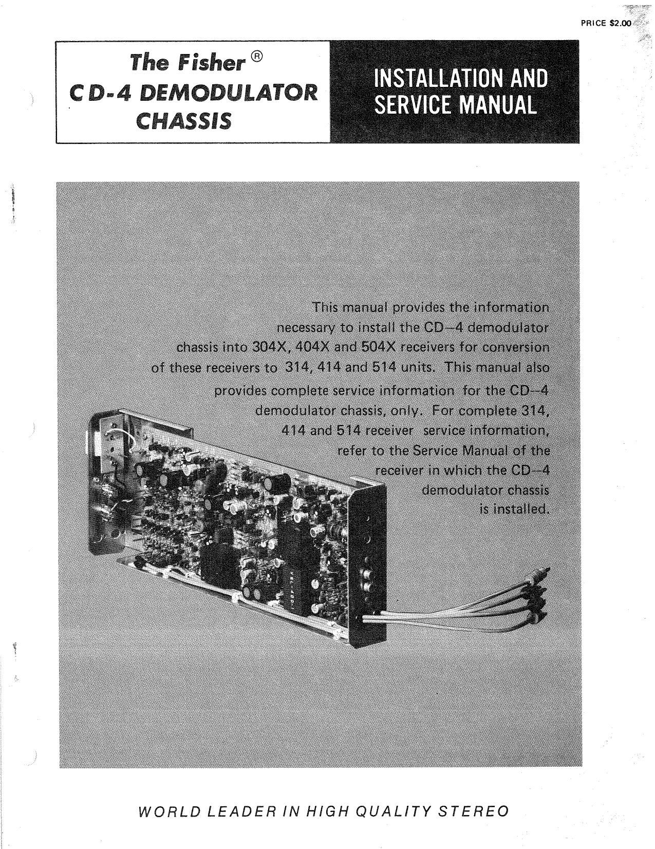 Fisher CD 4 Service Manual