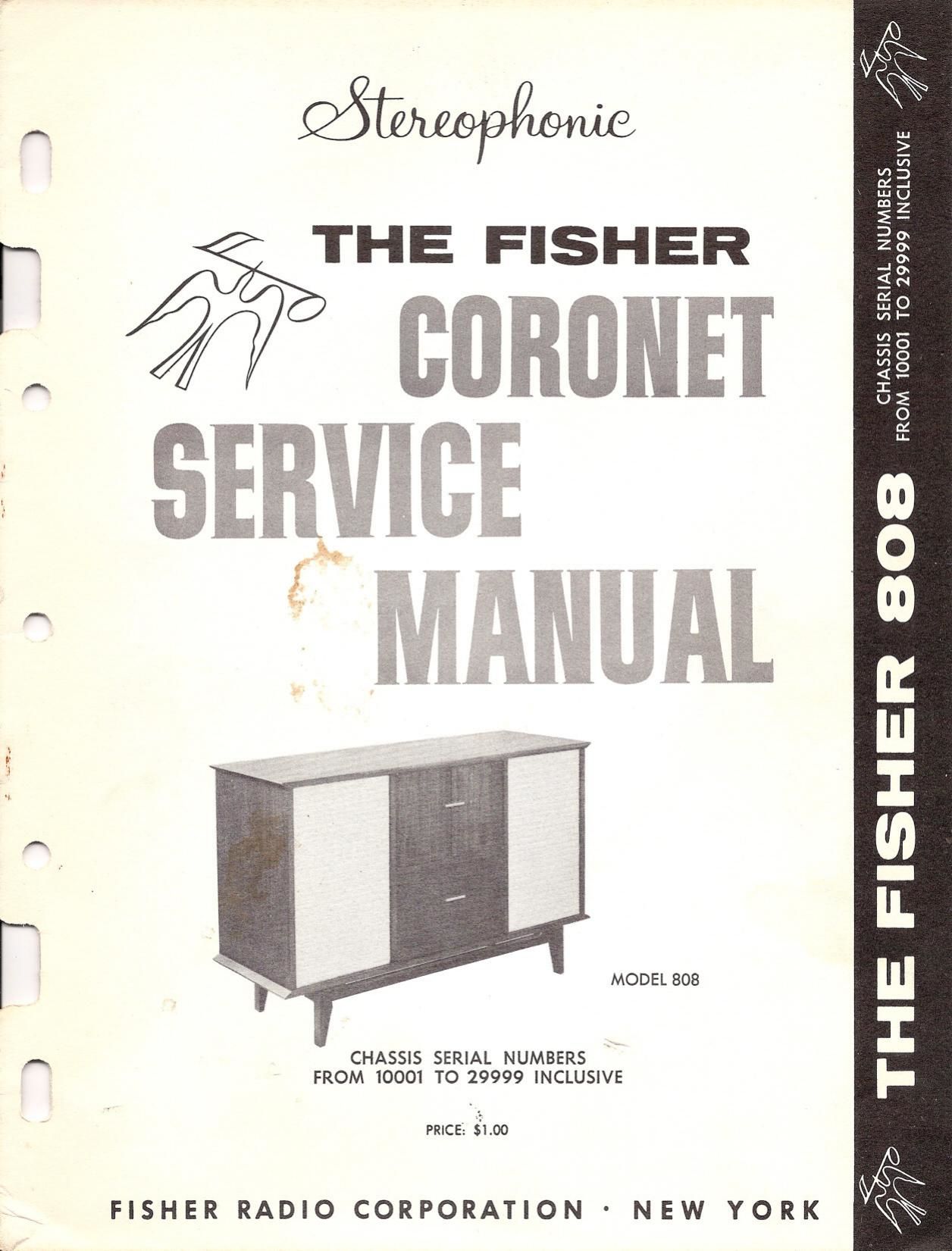 Fisher CORONET 808 Service Manual