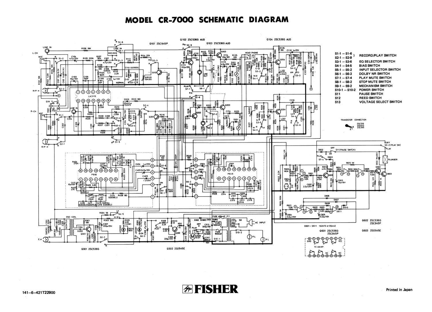 Fisher CR 7000 Schematic