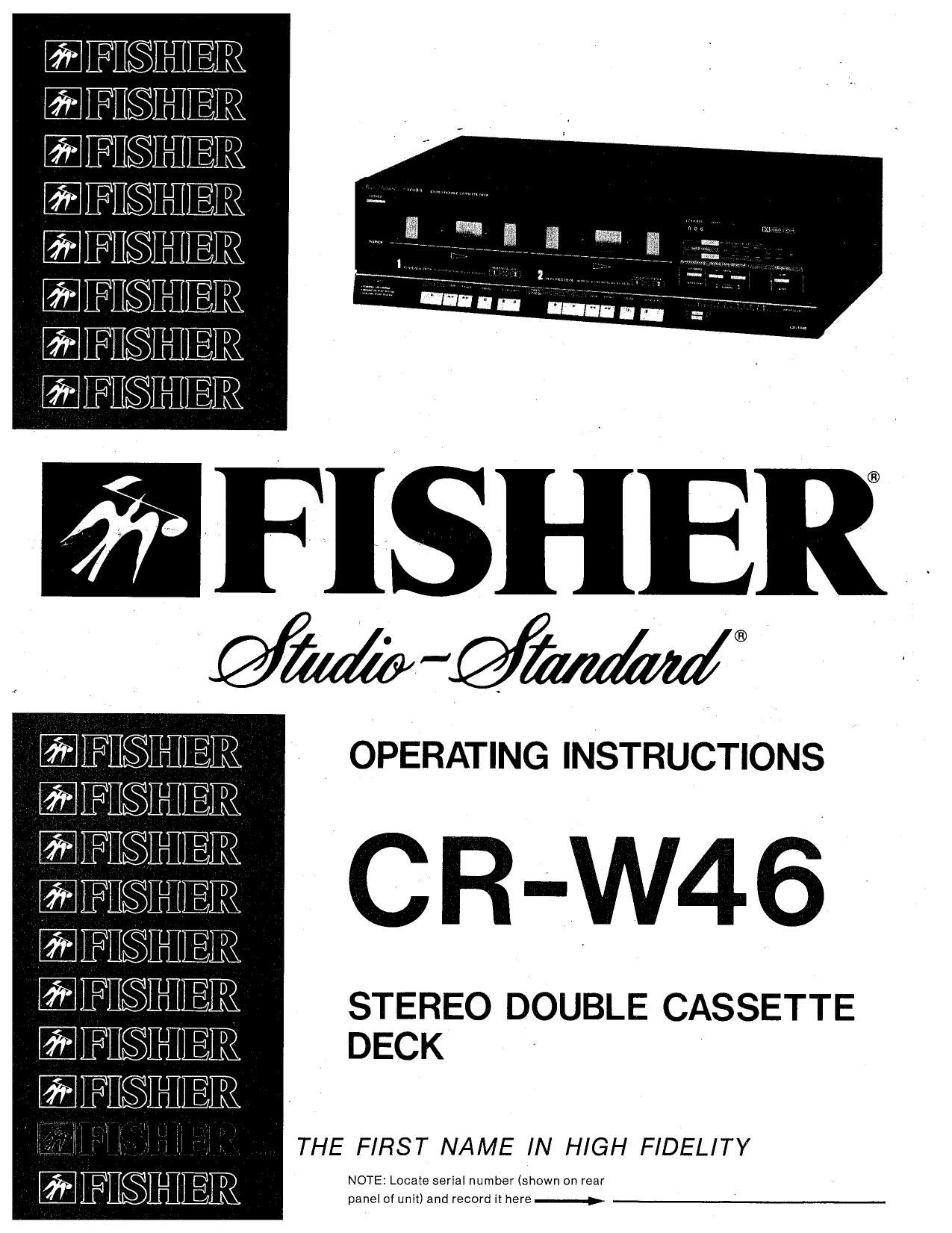 Fisher CR W46 Owners Manual