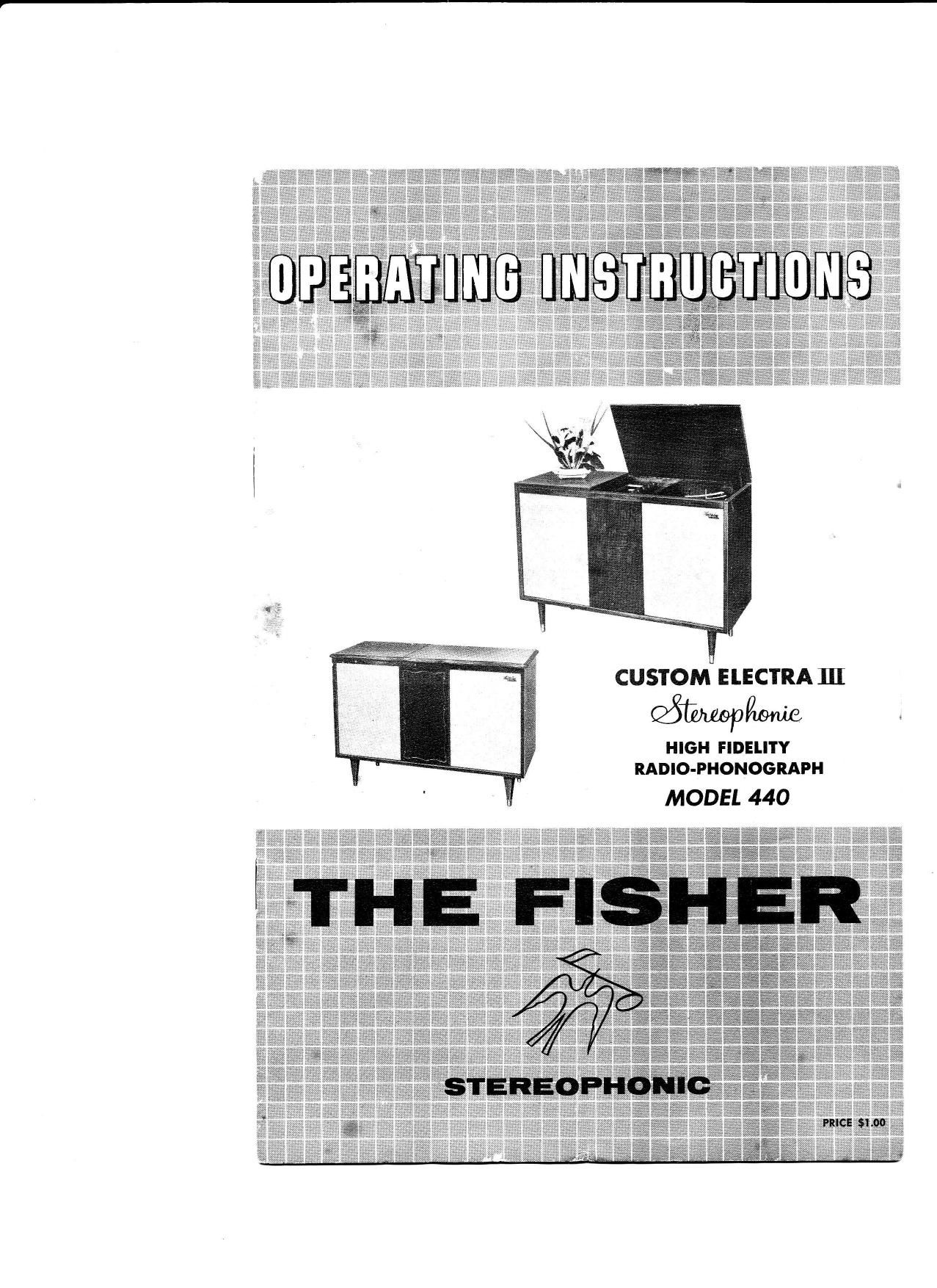 Fisher CUSTOM ELECTRA 3 440 Owners Manual