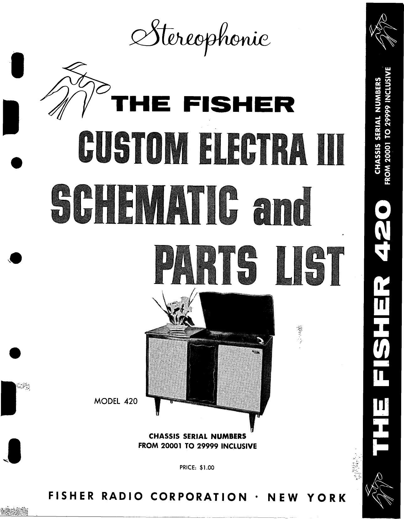 Fisher CUSTOM ELECTRA 420 Service Manual