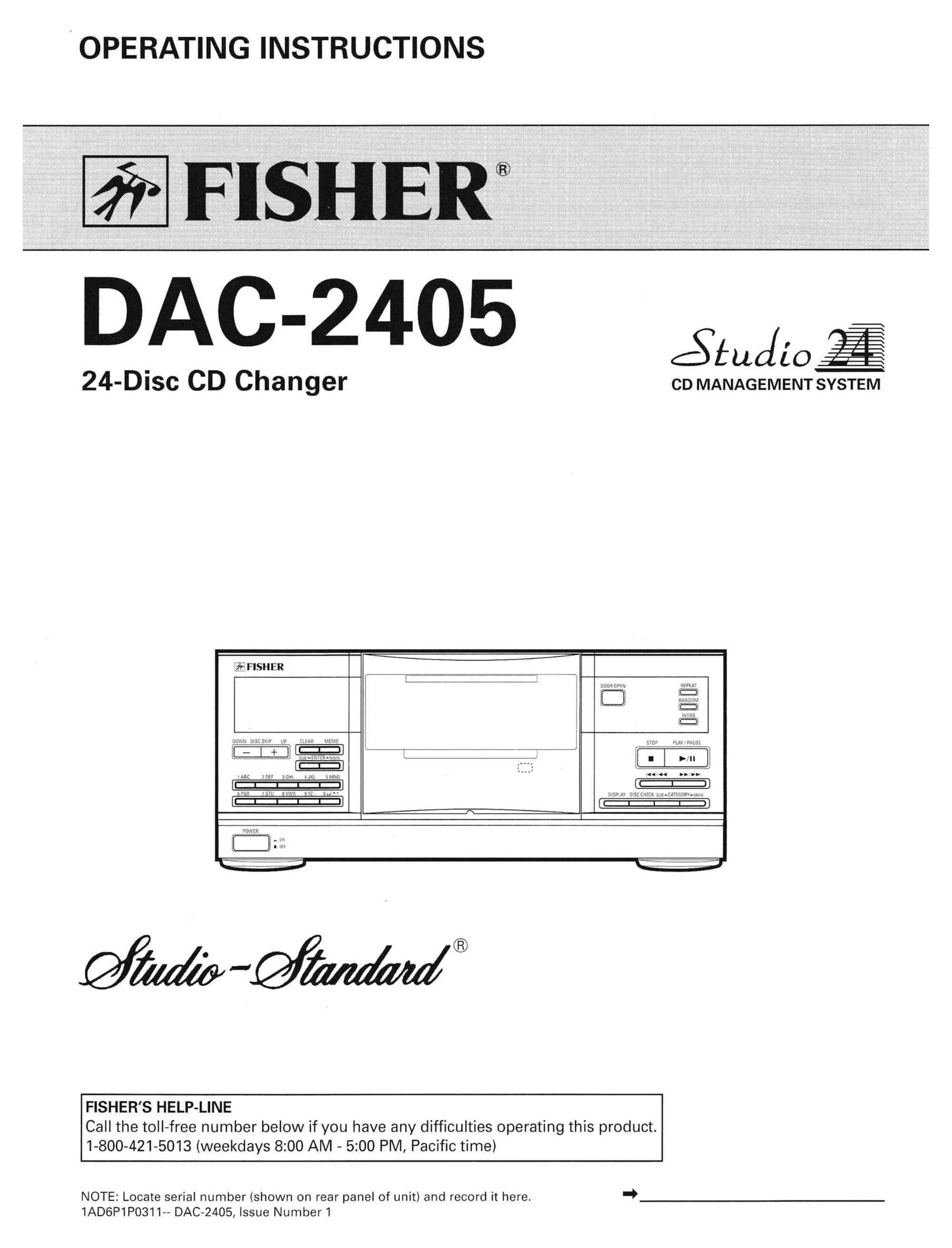 Fisher DAC 2405 Owners Manual