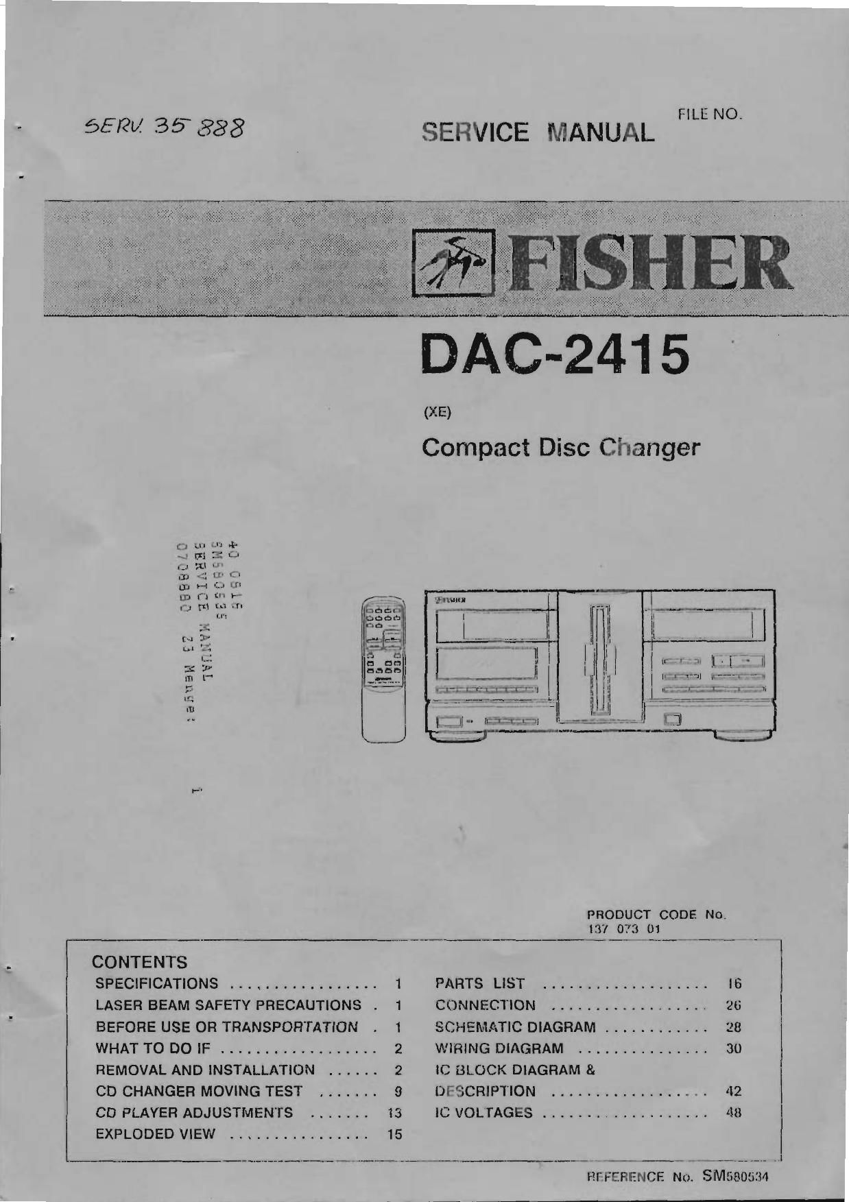 Fisher DAC 2415 Service Manual