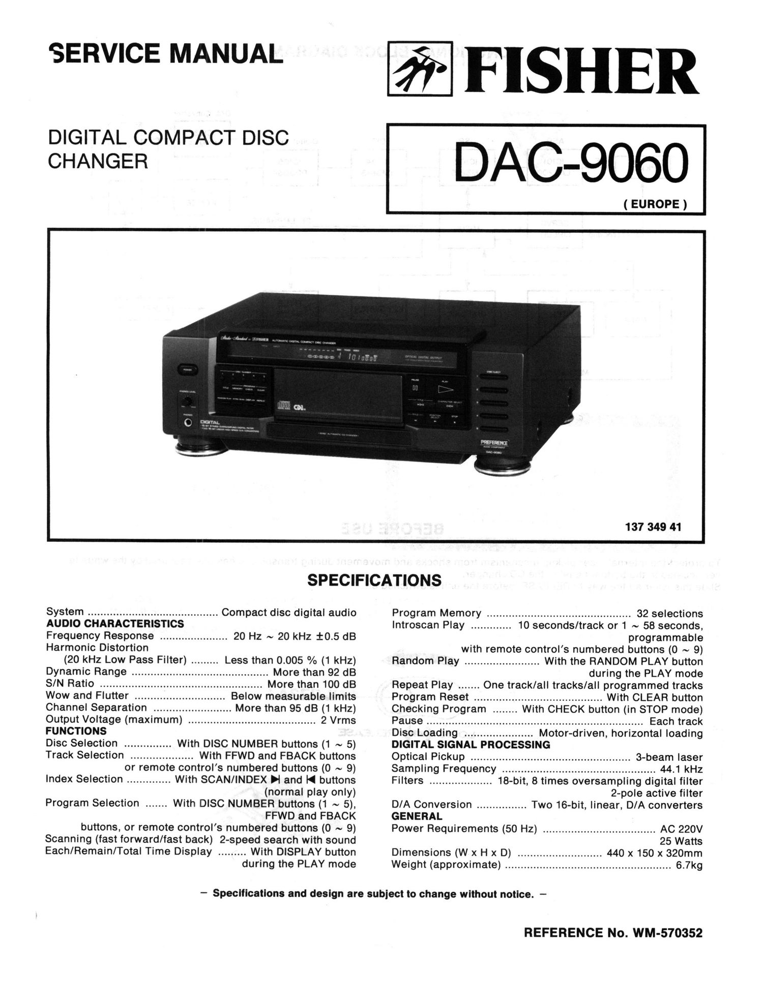 Fisher DAC 9060 Schematic