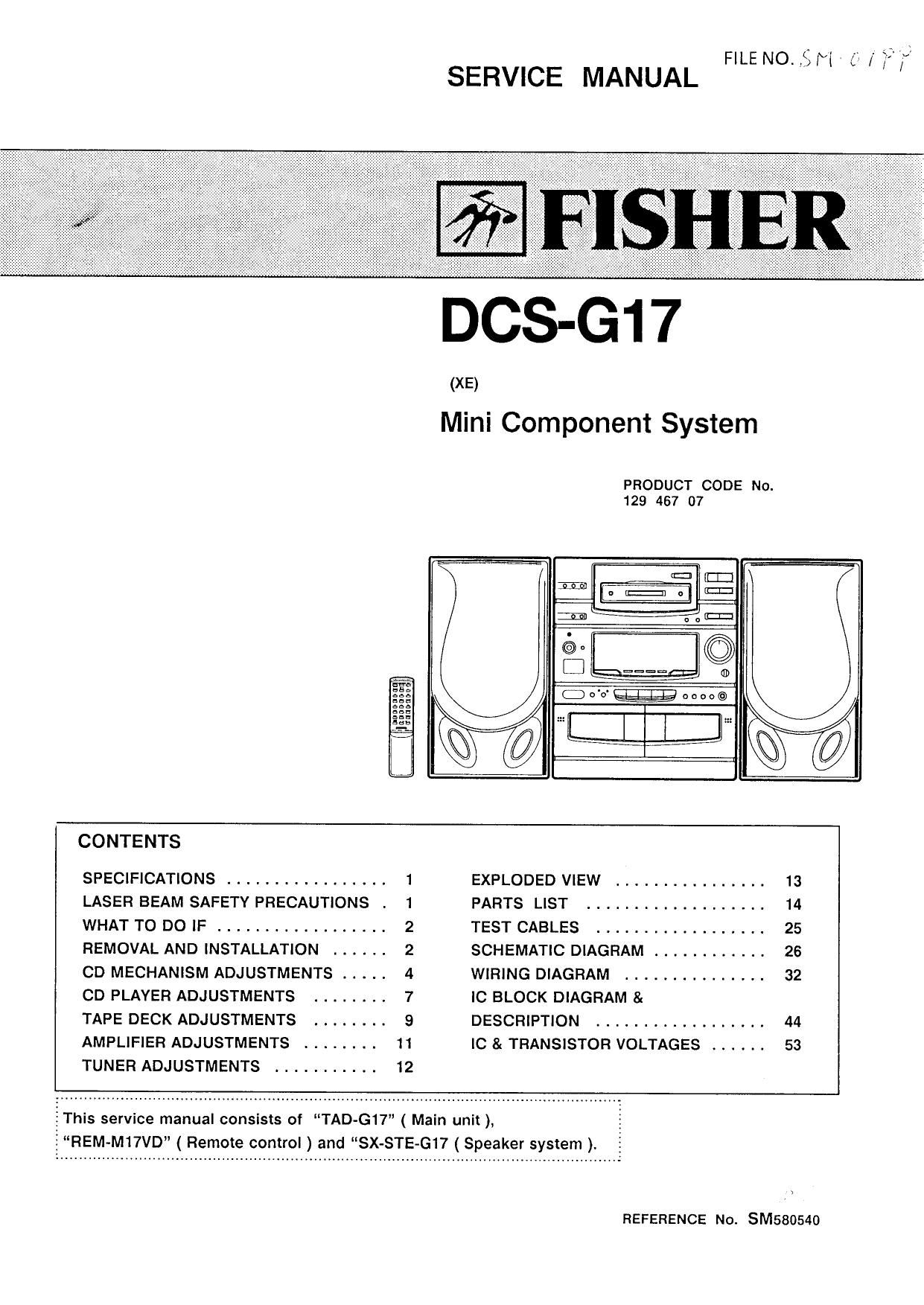 Fisher DCSG 17 Service Manual