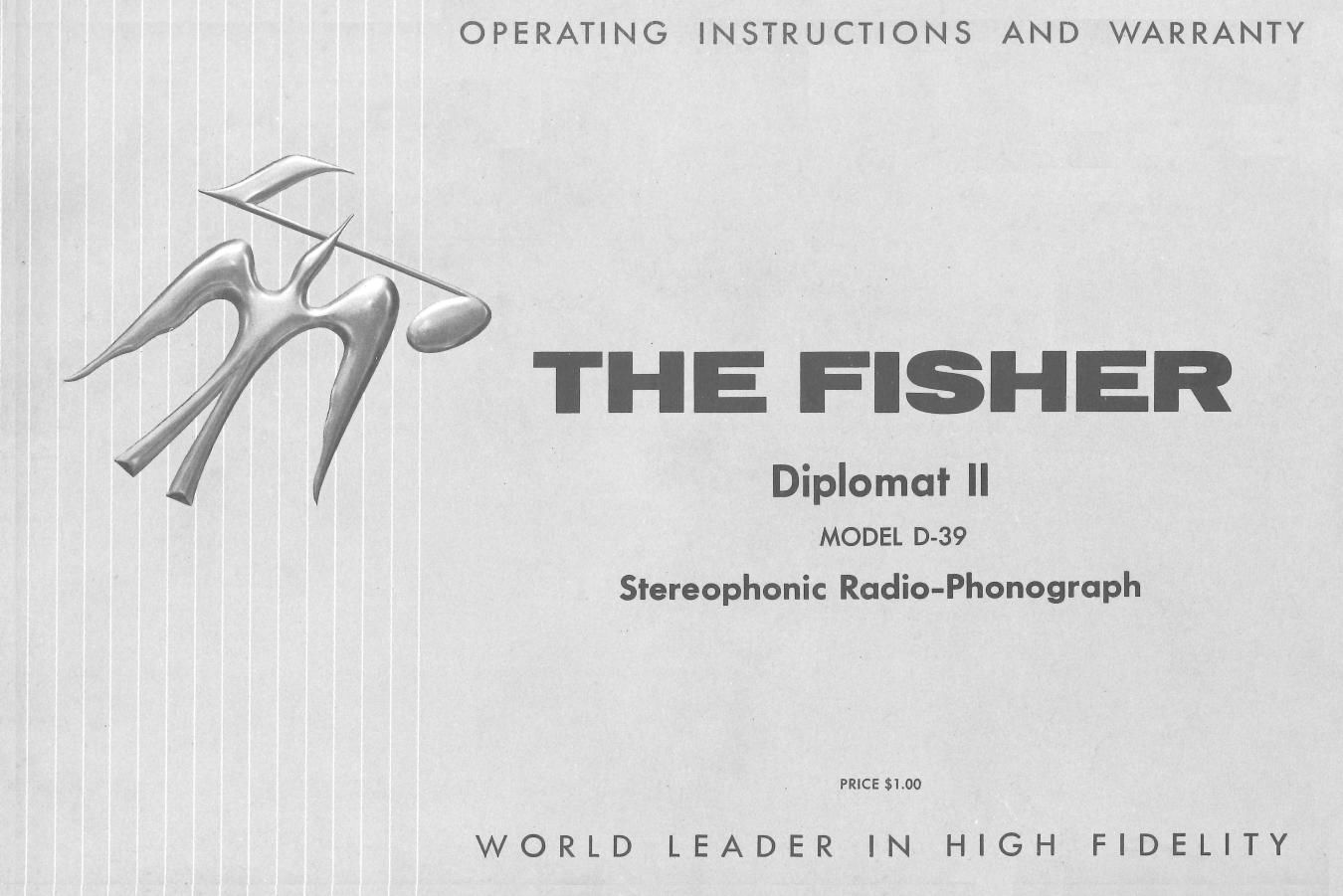 Fisher D 39 Owners Manual