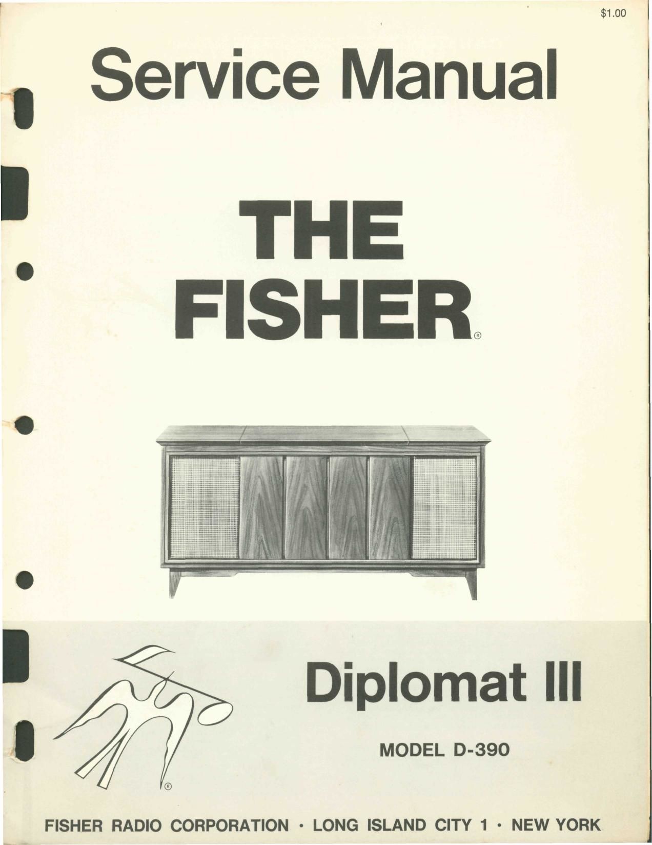 Fisher DIPLOMAT 3 D 390 Service Manual