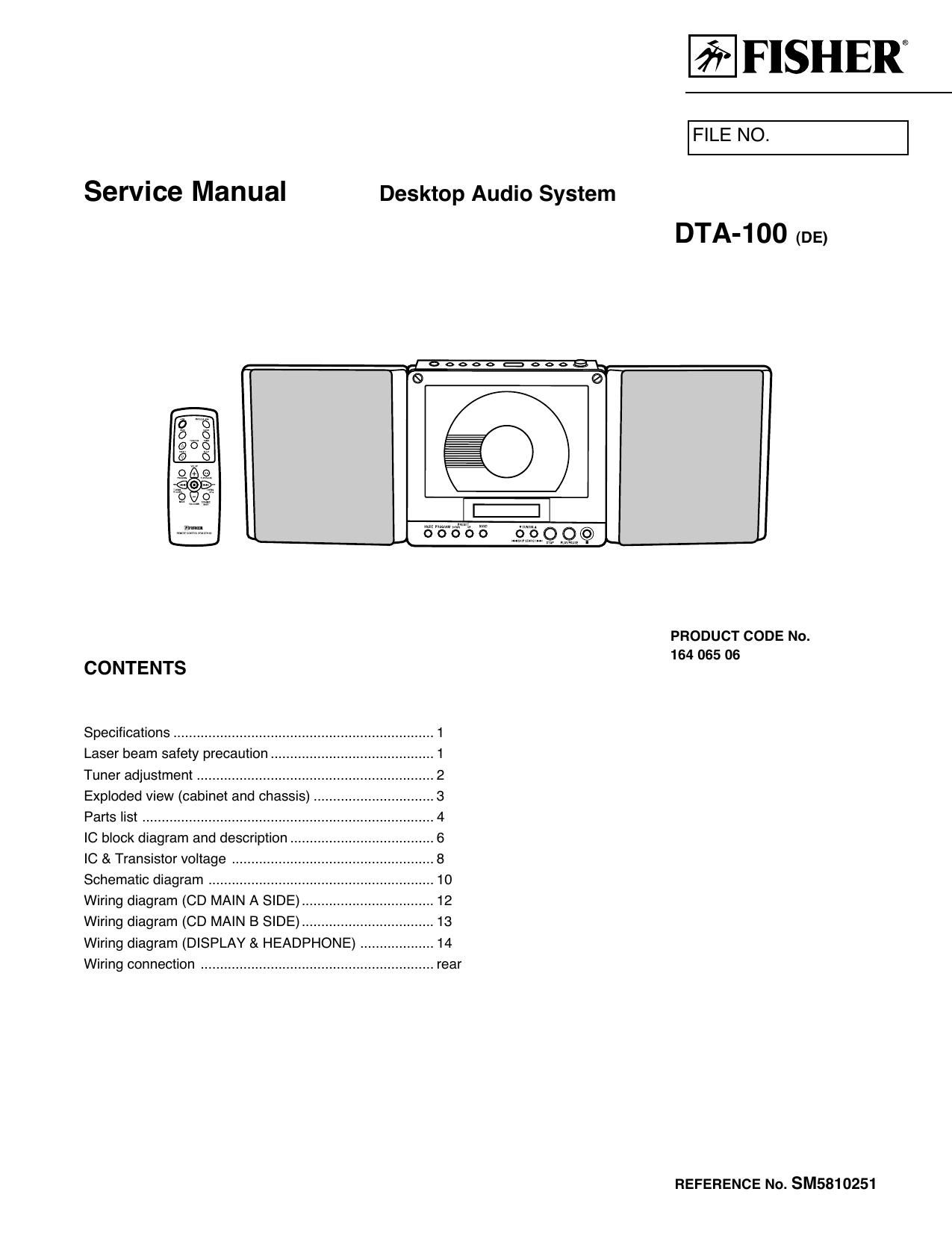 Fisher DTA 100 Service Manual