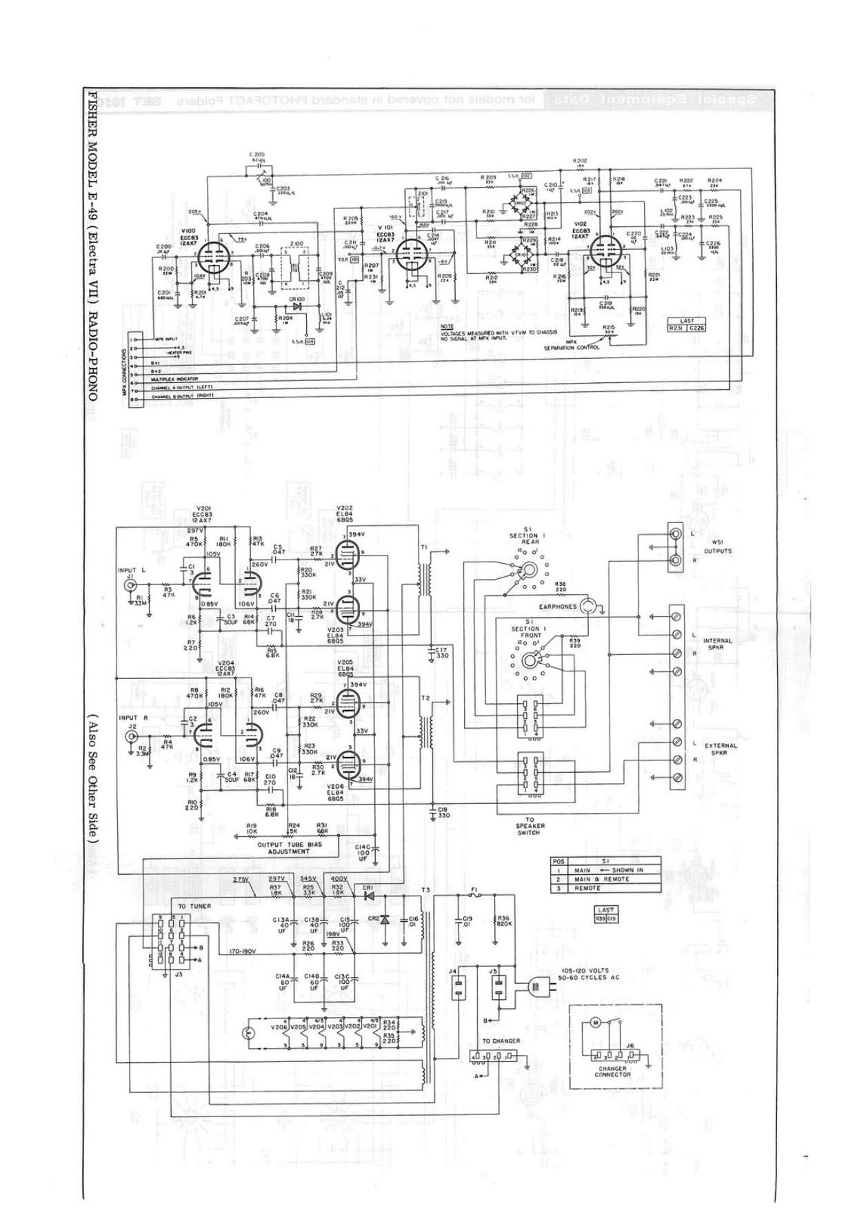 Fisher E 49 electra VIII Schematic