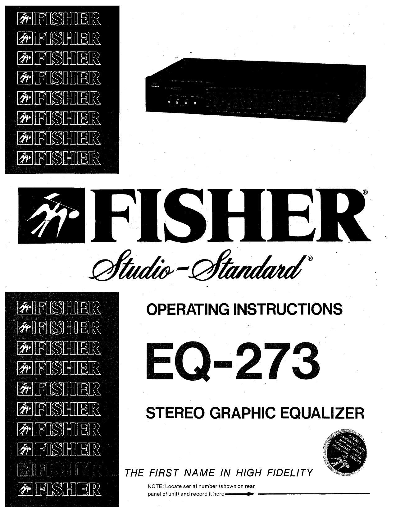 Fisher EQ 273 Owners Manual